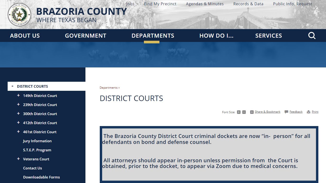 District Courts | Brazoria County, TX
